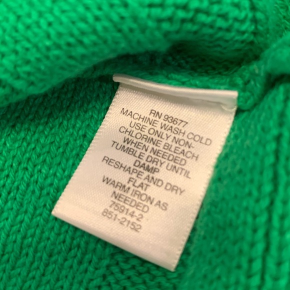 LIZ CLAIBORNE Green Sweater Blouse Large - Picture 5 of 6
